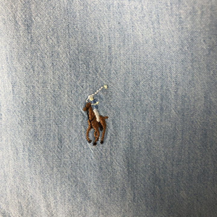 Ralph Lauren BLAIRE long sleeve chambray shirt, men's size M cotton Blue type light blue Vintage Second Hand