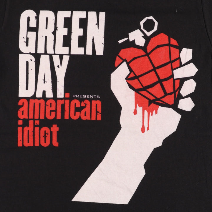 TULTEX GREEN DAY Green Day Band T-shirt Band T Men's S size cotton black type Vintage Second Hand