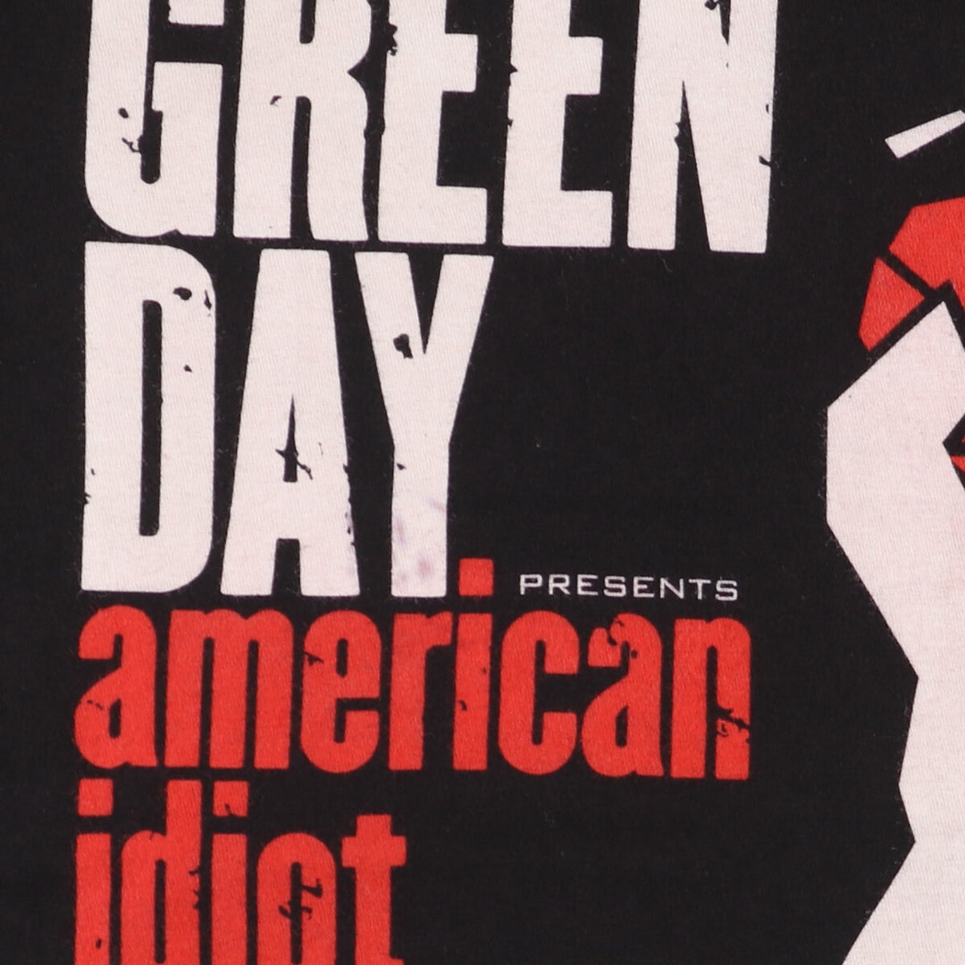 TULTEX GREEN DAY Green Day Band T-shirt Band T Men's S size cotton black type Vintage Second Hand