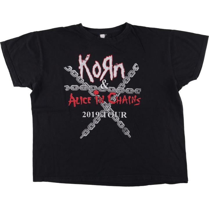 KORN band T-shirt, band T, men's XL size unknown black type Vintage Second Hand