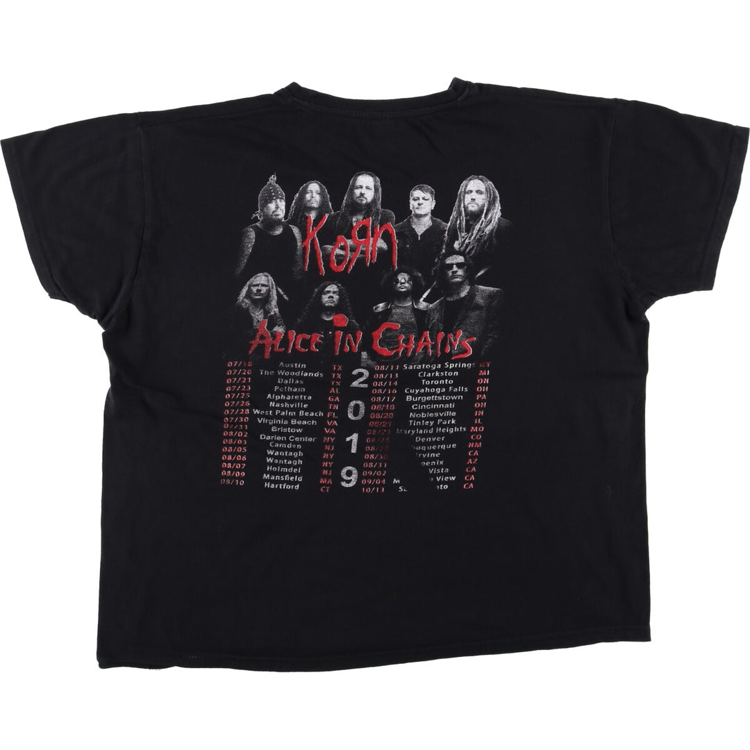 KORN band T-shirt, band T, men's XL size unknown black type Vintage Second Hand
