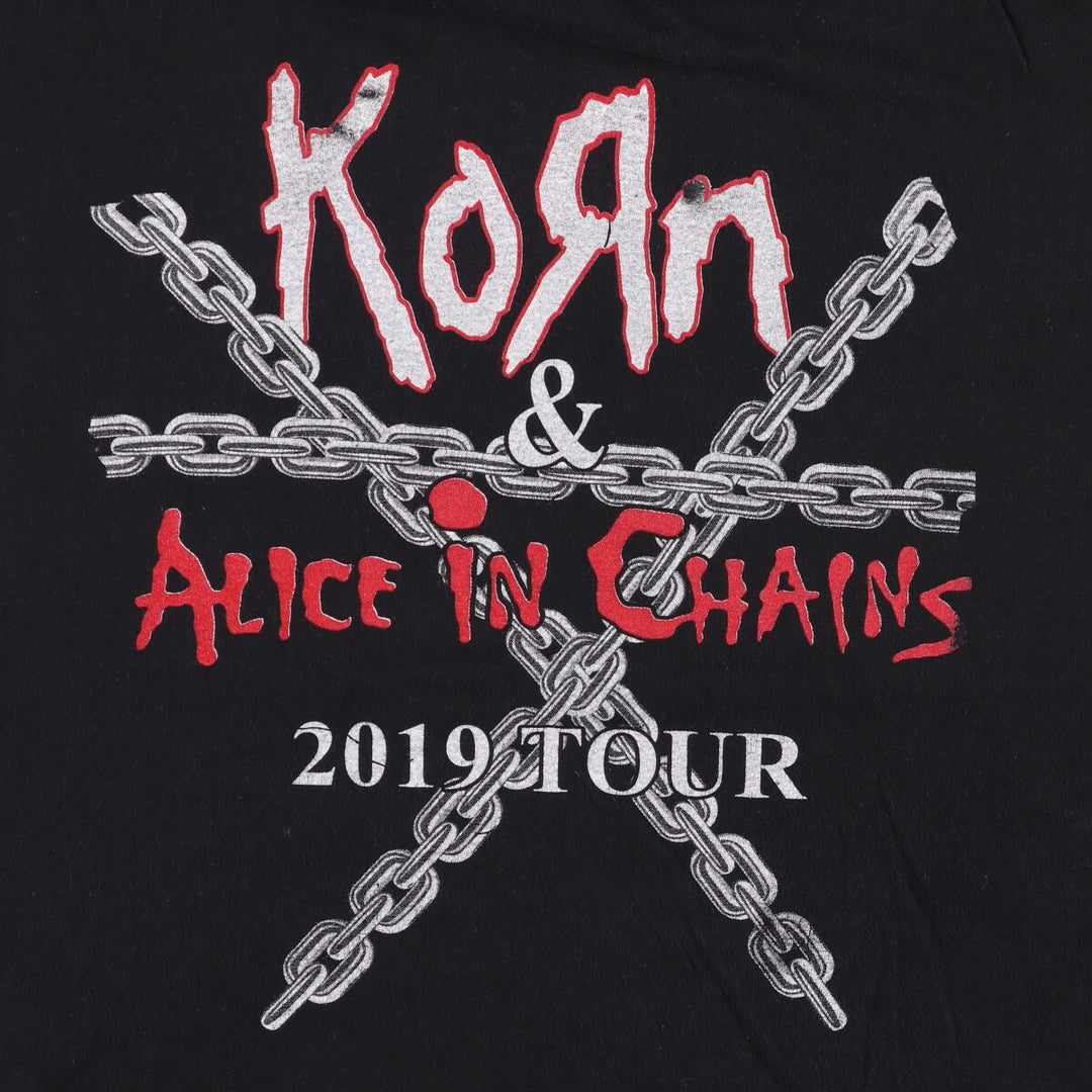 KORN band T-shirt, band T, men's XL size unknown black type Vintage Second Hand