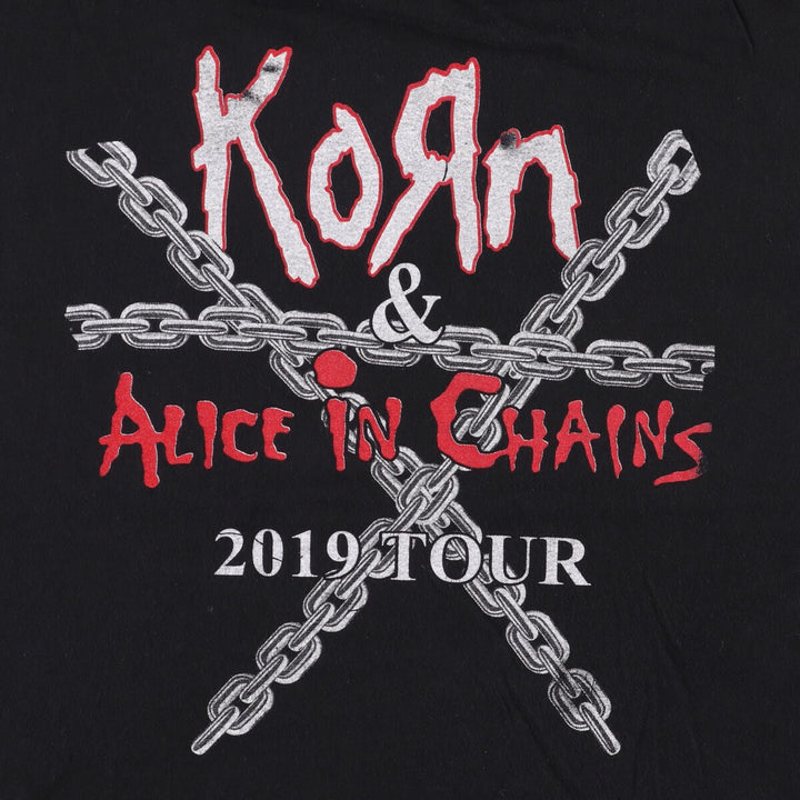 KORN band T-shirt, band T, men's XL size unknown black type Vintage Second Hand