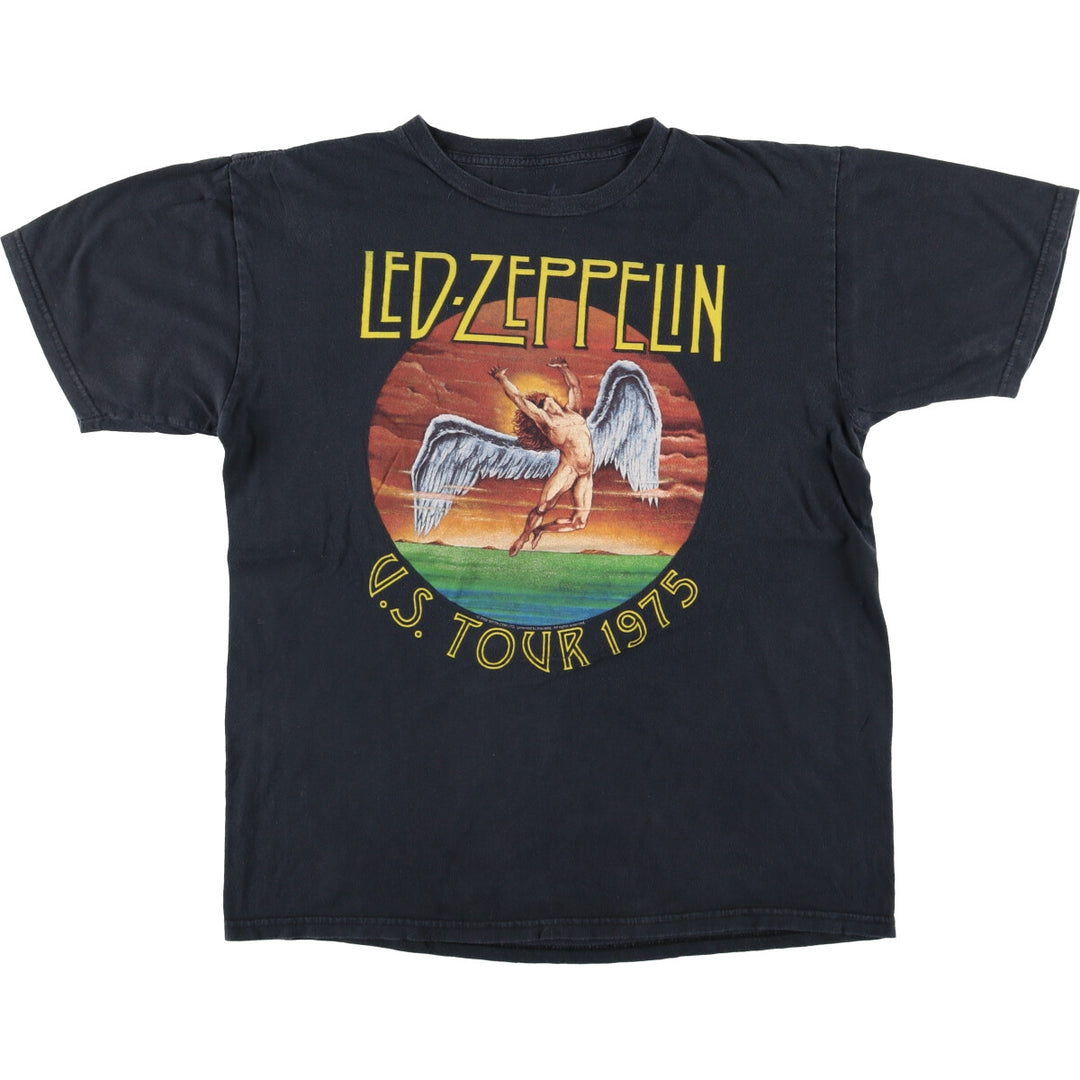 00'S LED ZEPPELIN Led Zeppelin band T-shirt, band T, men's size L cotton black type Vintage Second Hand