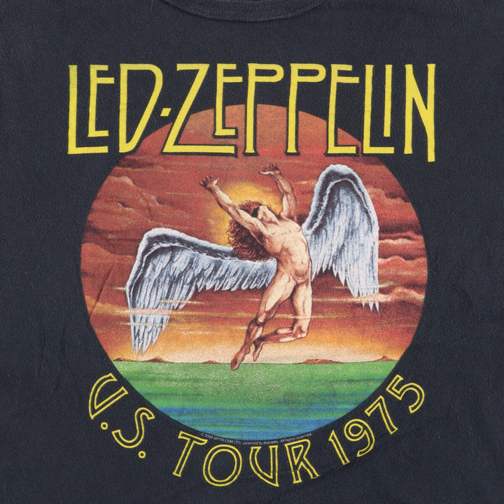 00'S LED ZEPPELIN Led Zeppelin band T-shirt, band T, men's size L cotton black type Vintage Second Hand