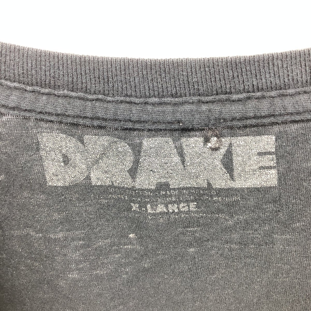 DRAKE Rap T-shirt, Men's XL size cotton black type Vintage Second Hand