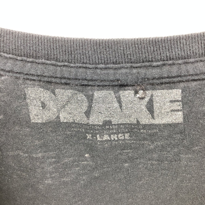 DRAKE Rap T-shirt, Men's XL size cotton black type Vintage Second Hand