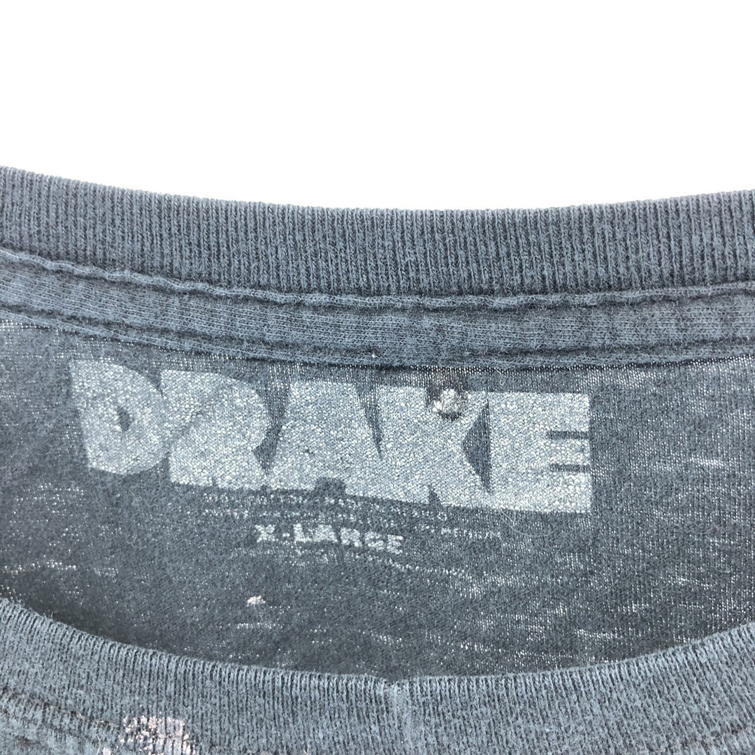 DRAKE Rap T-shirt, Men's XL size cotton black type Vintage Second Hand