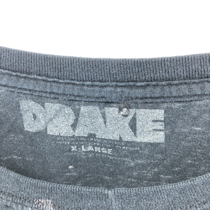 DRAKE Rap T-shirt, Men's XL size cotton black type Vintage Second Hand