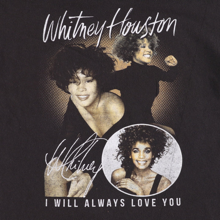 WHITNEY HOUSTON Whitney Houston Rap T-shirt Rap T Men's XL size cotton black type Vintage Second Hand
