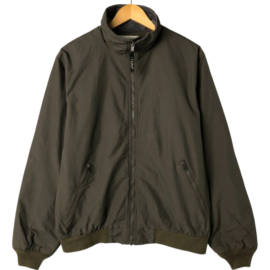 90s-00'S LLBean padded nylon blouson, men's size M Nylon Khaki type Vintage Second Hand