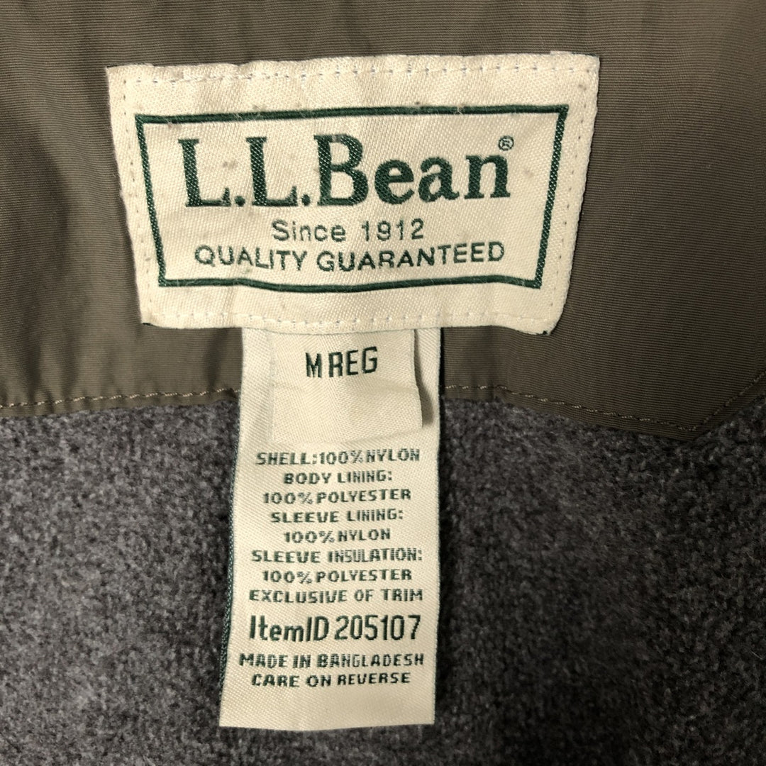 90s-00'S LLBean padded nylon blouson, men's size M Nylon Khaki type Vintage Second Hand
