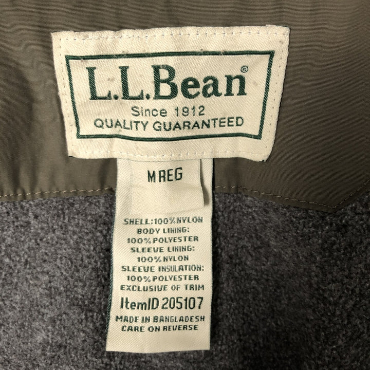 90s-00'S LLBean padded nylon blouson, men's size M Nylon Khaki type Vintage Second Hand