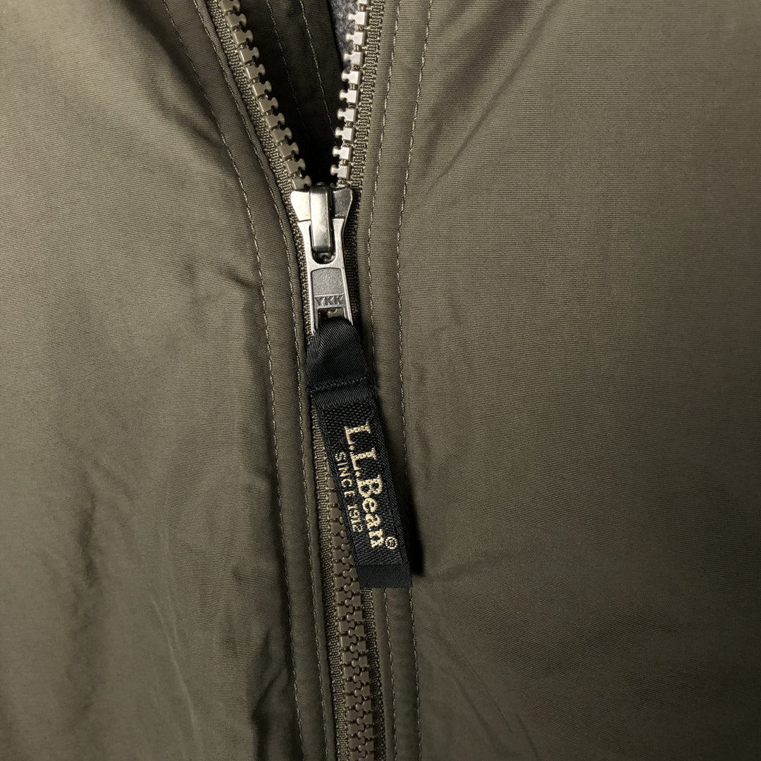 90s-00'S LLBean padded nylon blouson, men's size M Nylon Khaki type Vintage Second Hand