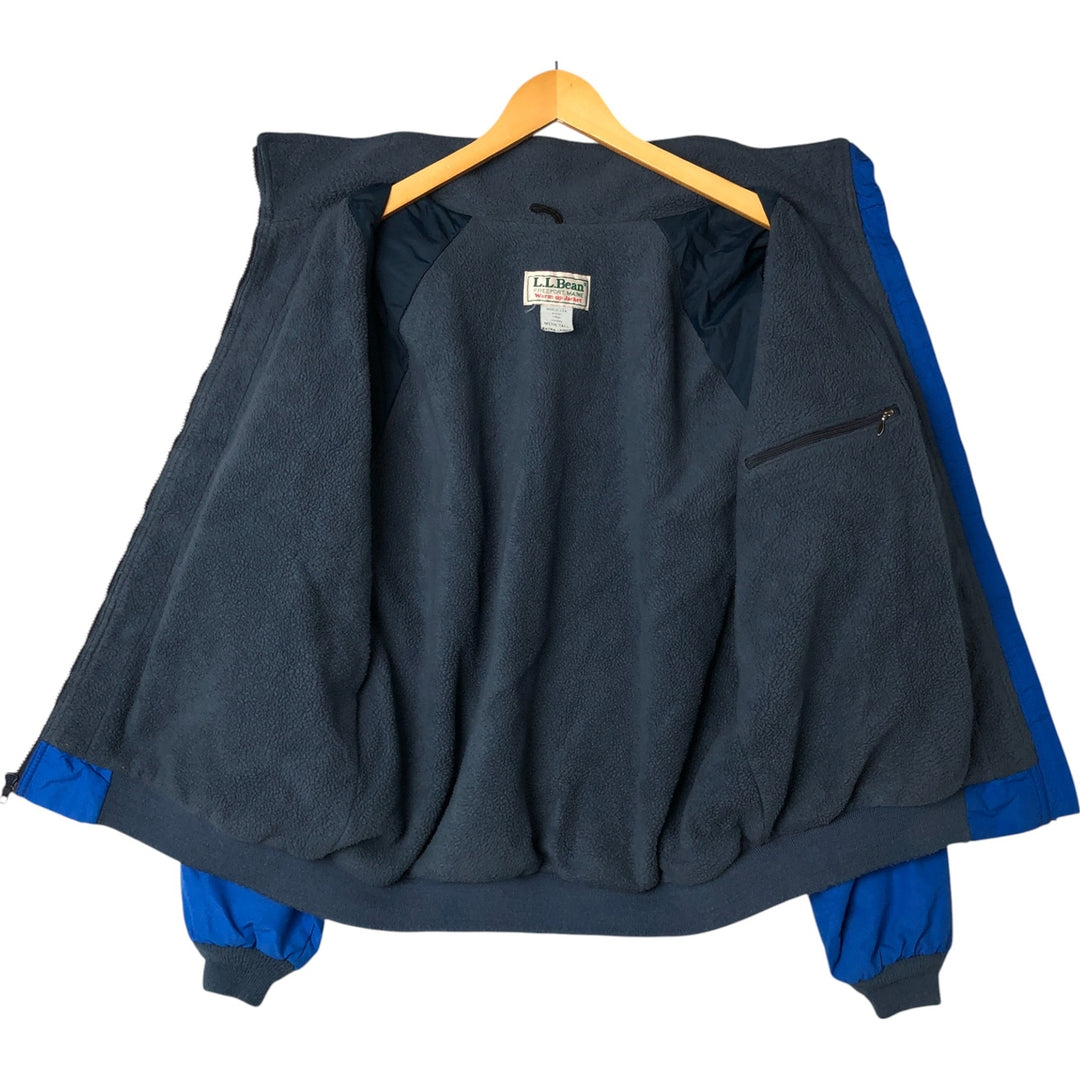 Vintage LLBean Warm-up Jacket from the 1980s-1990s, Made in USA, Men's XL Nylon blue type Vintage Second Hand