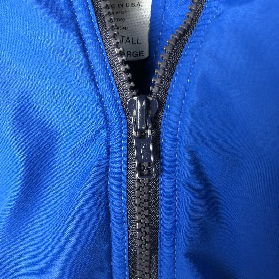 Vintage LLBean Warm-up Jacket from the 1980s-1990s, Made in USA, Men's XL Nylon blue type Vintage Second Hand