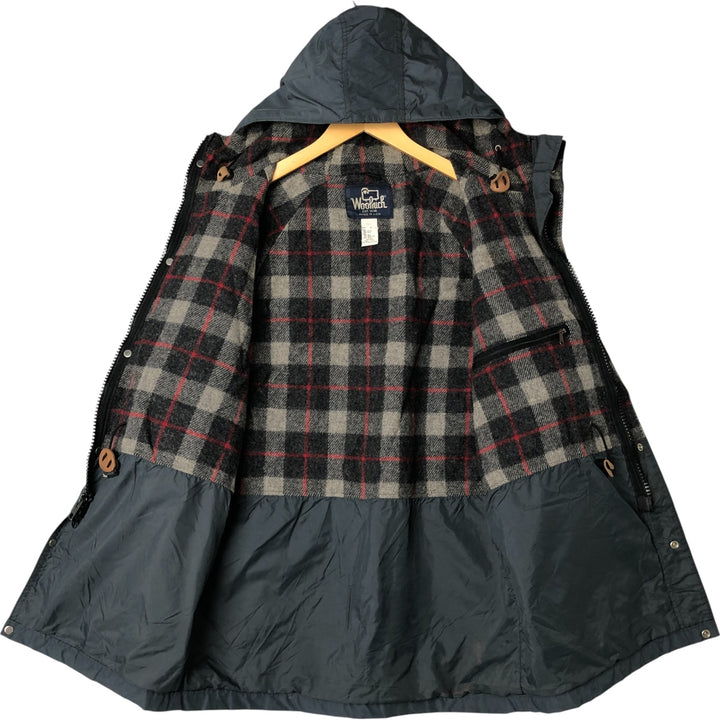 80'S WOOLRICH Mountain Parka Shell Jacket Made in USA Men's M Size Vintage cotton navy blue type Vintage Second Hand