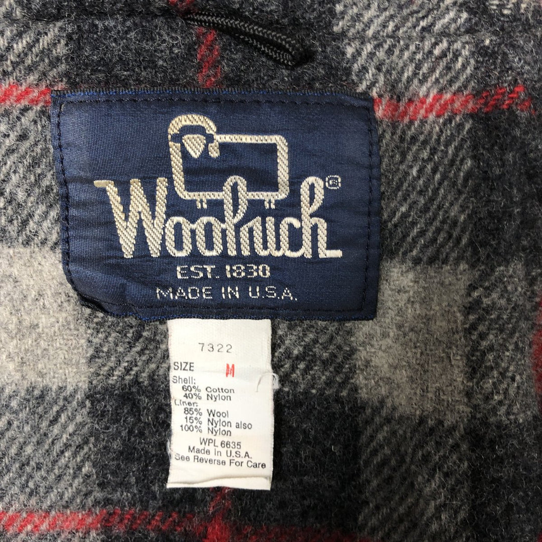 80'S WOOLRICH Mountain Parka Shell Jacket Made in USA Men's M Size Vintage cotton navy blue type Vintage Second Hand