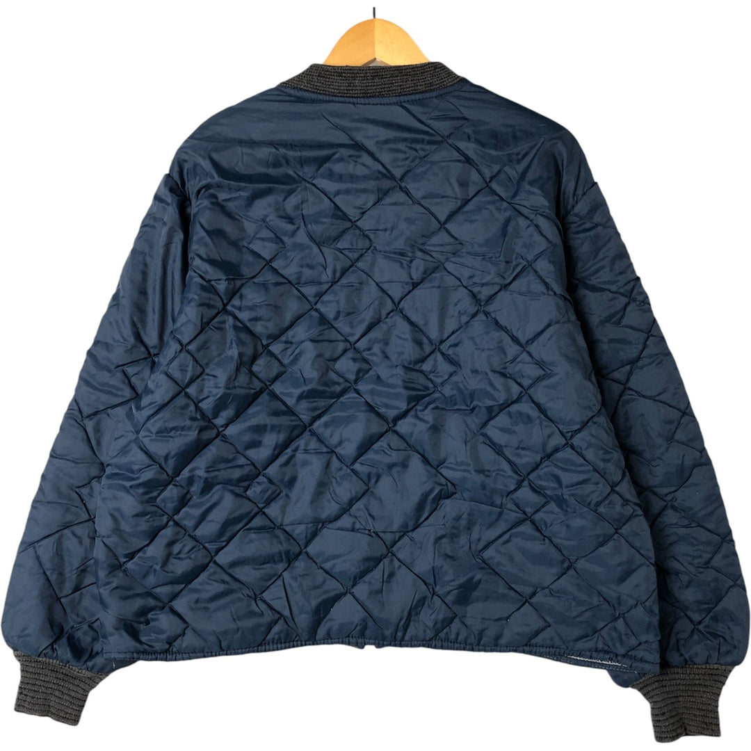 Quilted puffer jacket with padding, men's size L unclear navy blue type Vintage Second Hand