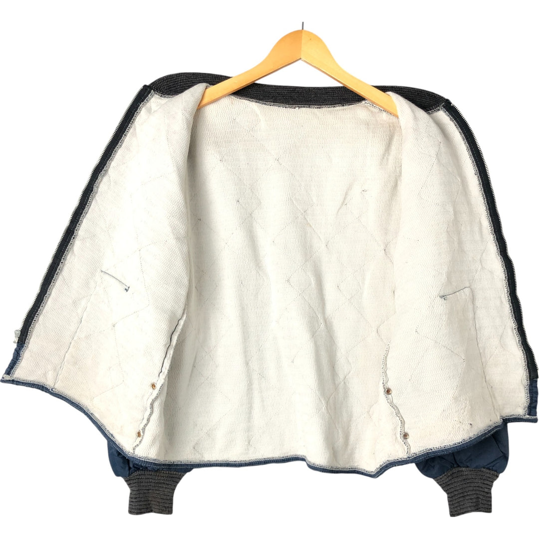 Quilted puffer jacket with padding, men's size L unclear navy blue type Vintage Second Hand