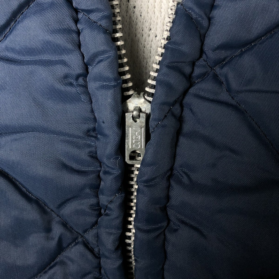 Quilted puffer jacket with padding, men's size L unclear navy blue type Vintage Second Hand