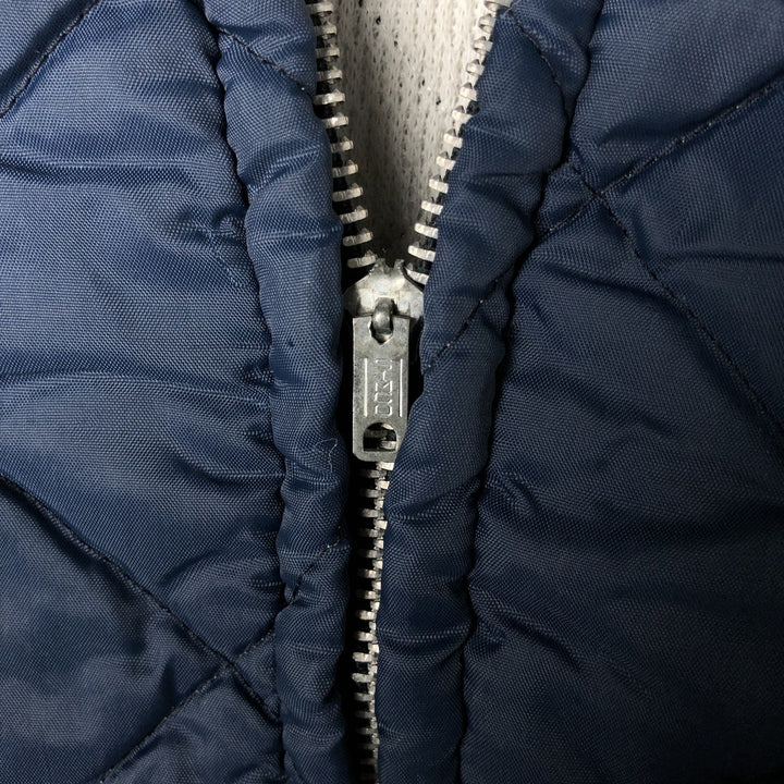 Quilted puffer jacket with padding, men's size L unclear navy blue type Vintage Second Hand