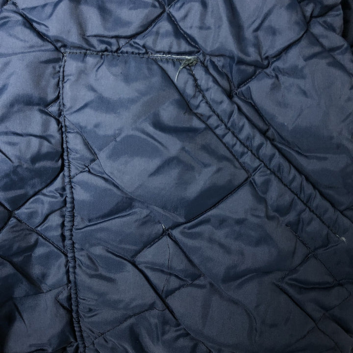 Quilted puffer jacket with padding, men's size L unclear navy blue type Vintage Second Hand