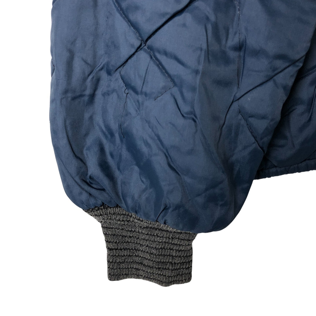 Quilted puffer jacket with padding, men's size L unclear navy blue type Vintage Second Hand