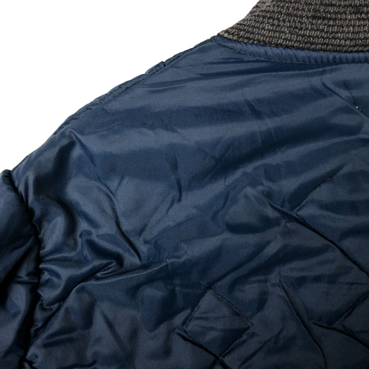 Quilted puffer jacket with padding, men's size L unclear navy blue type Vintage Second Hand