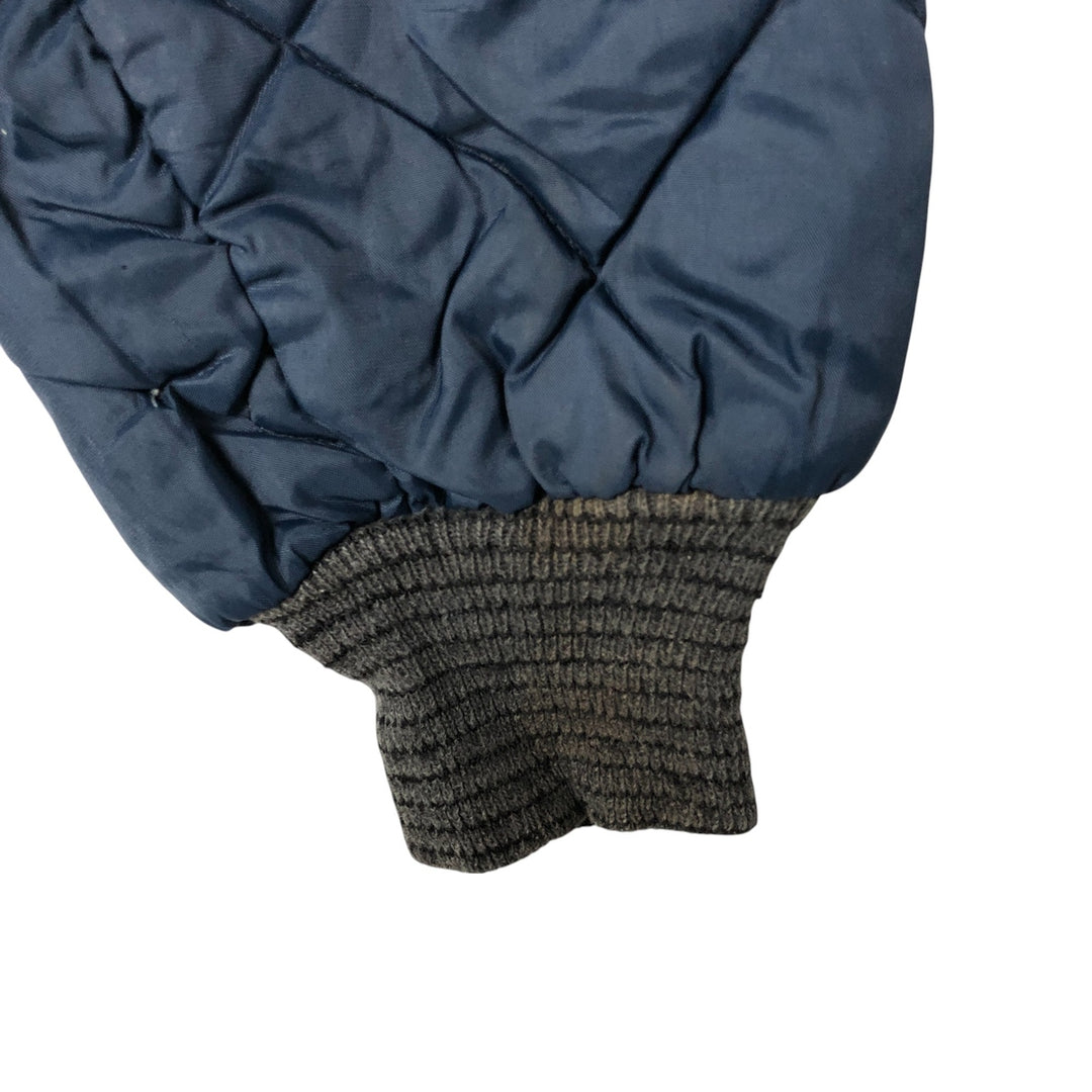 Quilted puffer jacket with padding, men's size L unclear navy blue type Vintage Second Hand