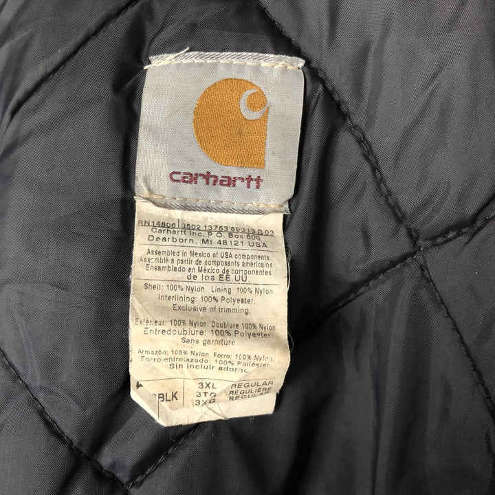 Oversized 2000'S Carhartt Active Jacket, Padded Parka, Puffer Jacket, Men's XXXL Nylon black type Vintage Second Hand