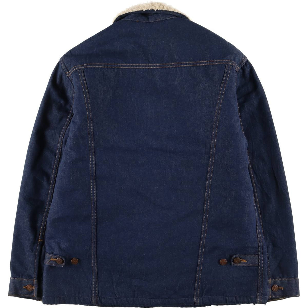 ROEBUCKS Bat-Dye Denim Boa Lunch Coat, Men's Size L, Vintage unclear navy blue type Vintage Second Hand