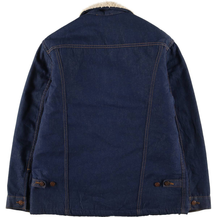 ROEBUCKS Bat-Dye Denim Boa Lunch Coat, Men's Size L, Vintage unclear navy blue type Vintage Second Hand