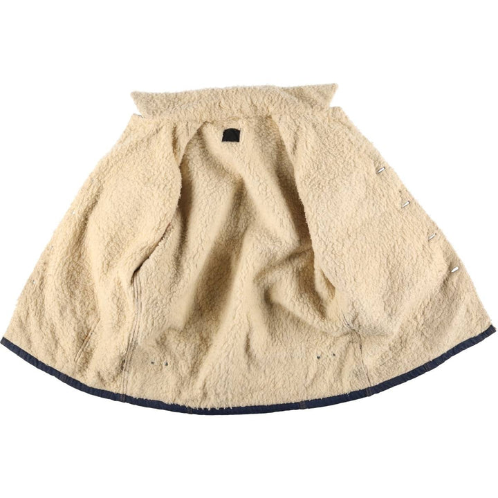 ROEBUCKS Bat-Dye Denim Boa Lunch Coat, Men's Size L, Vintage unclear navy blue type Vintage Second Hand