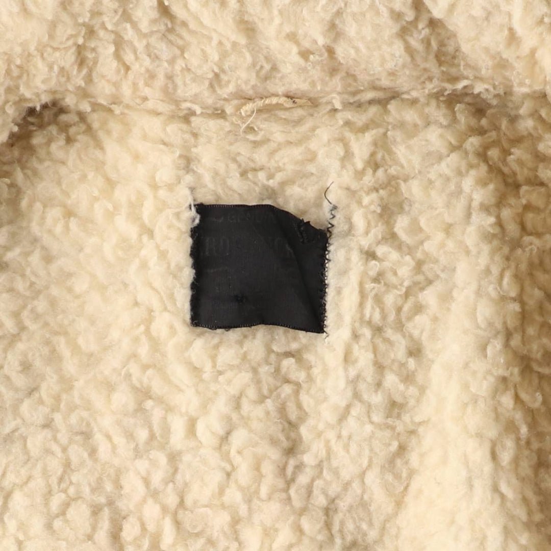 ROEBUCKS Bat-Dye Denim Boa Lunch Coat, Men's Size L, Vintage unclear navy blue type Vintage Second Hand