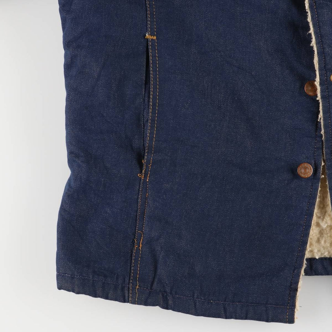 ROEBUCKS Bat-Dye Denim Boa Lunch Coat, Men's Size L, Vintage unclear navy blue type Vintage Second Hand