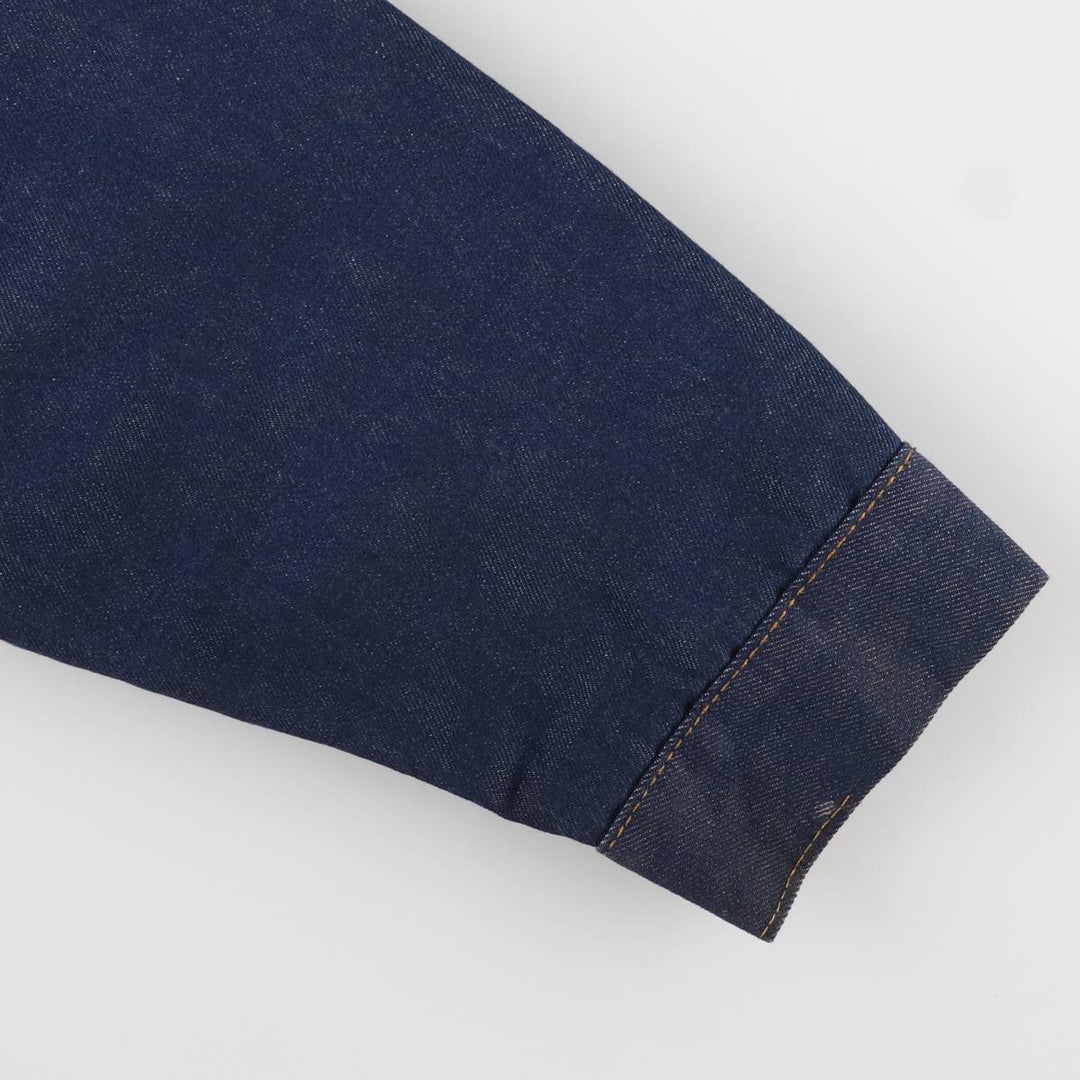 ROEBUCKS Bat-Dye Denim Boa Lunch Coat, Men's Size L, Vintage unclear navy blue type Vintage Second Hand