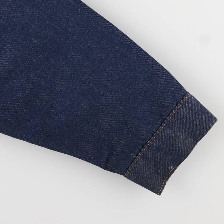 ROEBUCKS Bat-Dye Denim Boa Lunch Coat, Men's Size L, Vintage unclear navy blue type Vintage Second Hand