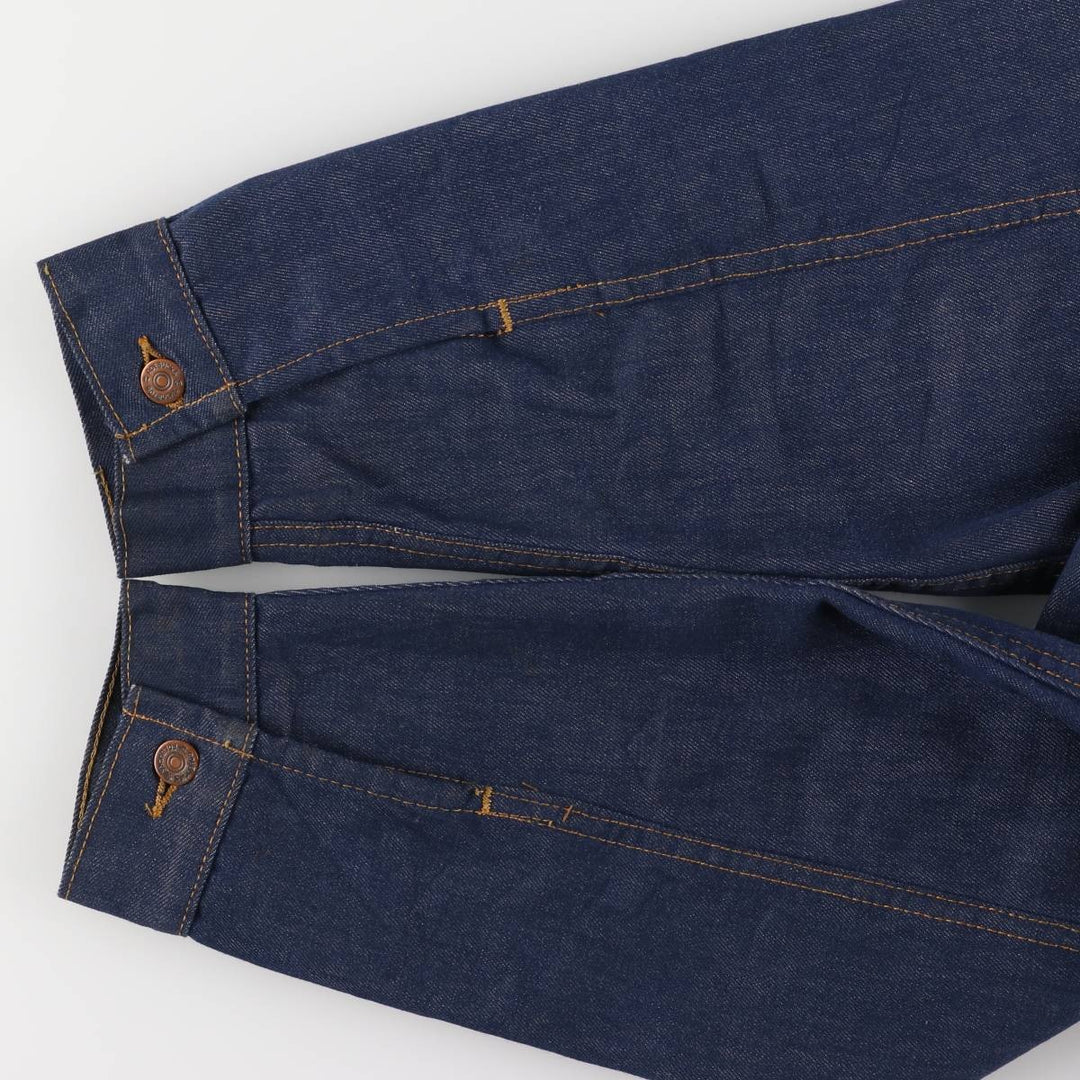 ROEBUCKS Bat-Dye Denim Boa Lunch Coat, Men's Size L, Vintage unclear navy blue type Vintage Second Hand