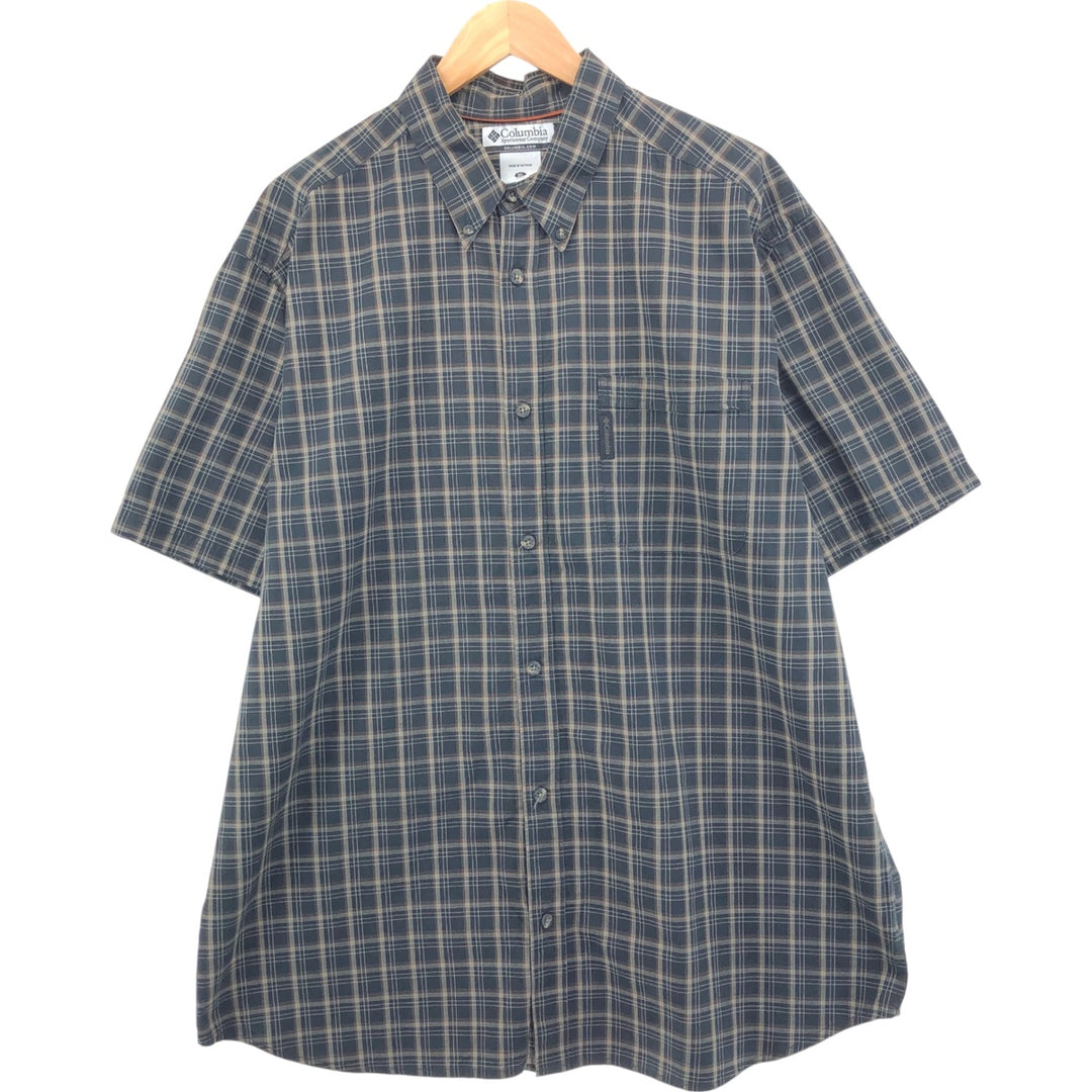Columbia Sportswear Company Short Sleeve Button Down Check Shirt Men's XL cotton black type Vintage Second Hand
