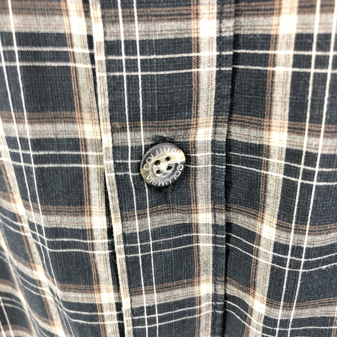 Columbia Sportswear Company Short Sleeve Button Down Check Shirt Men's XL cotton black type Vintage Second Hand