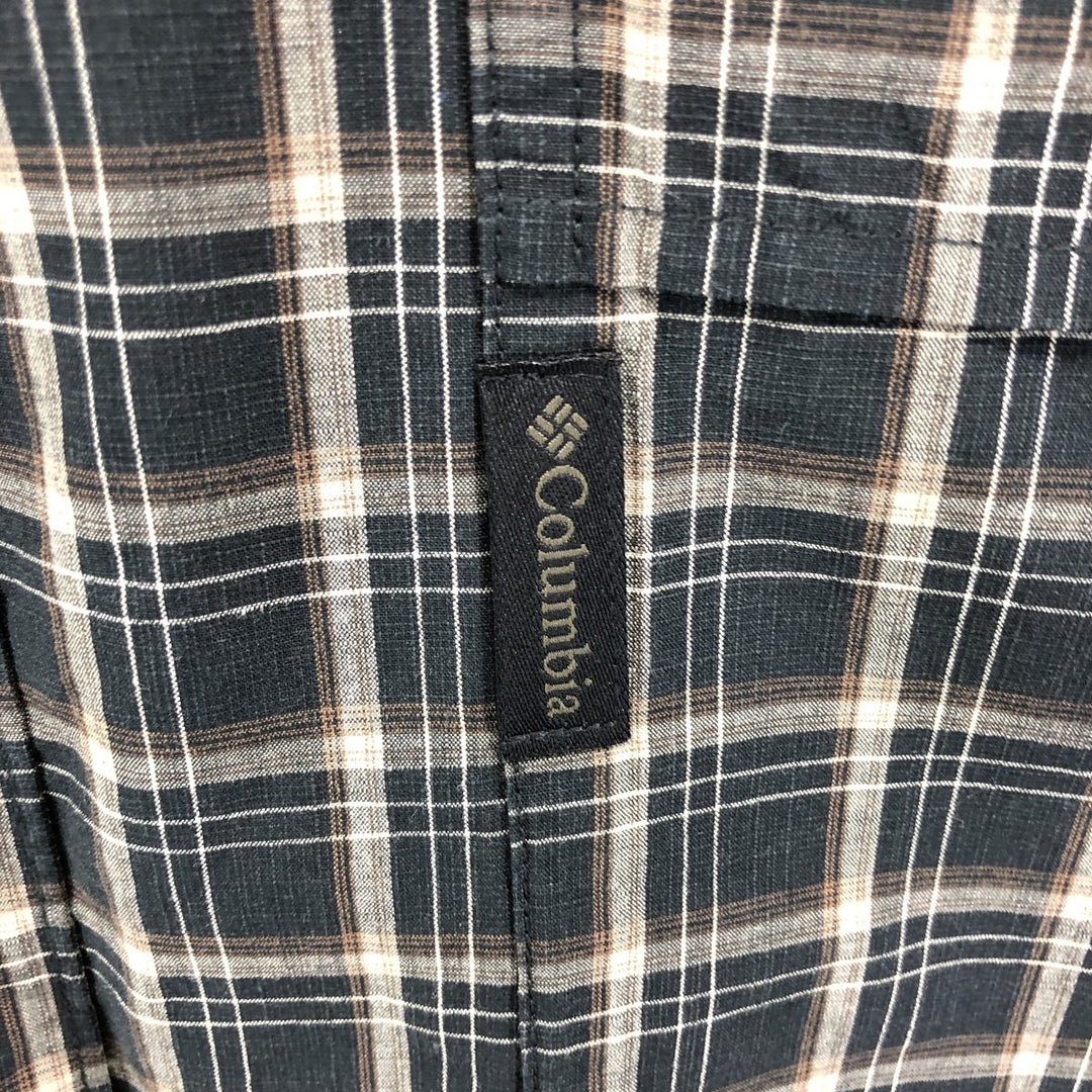 Columbia Sportswear Company Short Sleeve Button Down Check Shirt Men's XL cotton black type Vintage Second Hand