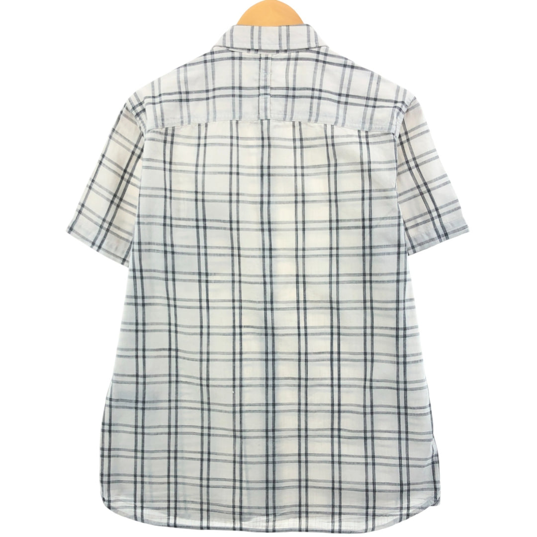 THE NORTH FACE Short Sleeve Check Shirt, Men's Size M cotton black type Vintage Second Hand