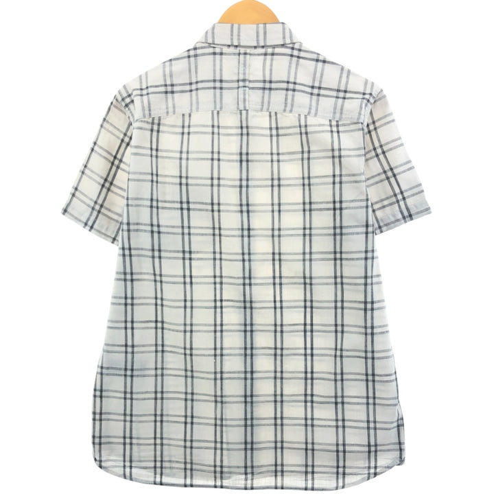 THE NORTH FACE Short Sleeve Check Shirt, Men's Size M cotton black type Vintage Second Hand