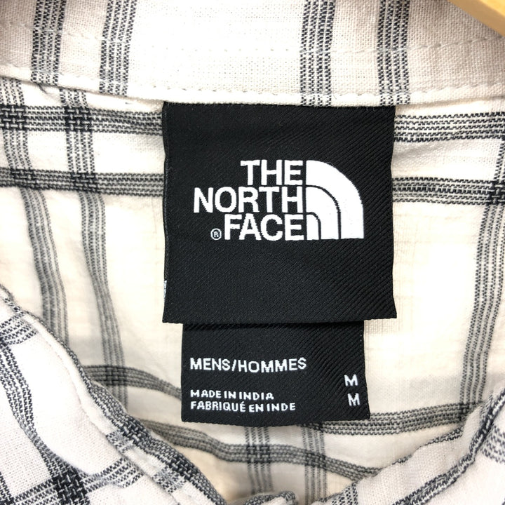 THE NORTH FACE Short Sleeve Check Shirt, Men's Size M cotton black type Vintage Second Hand