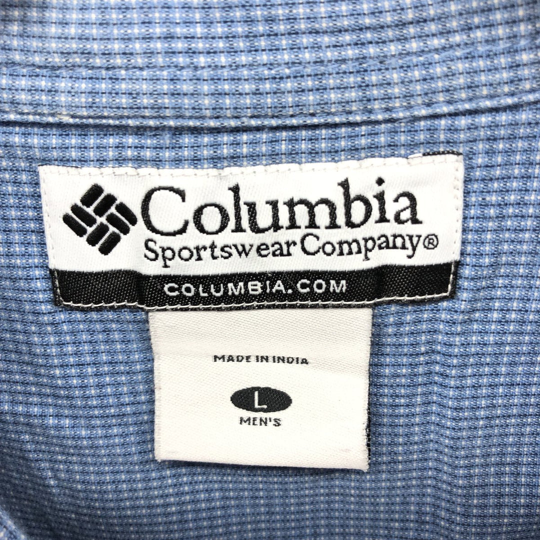 Columbia Sportswear Company Short Sleeve Button Down Check Shirt Men's Size L cotton blue type Vintage Second Hand