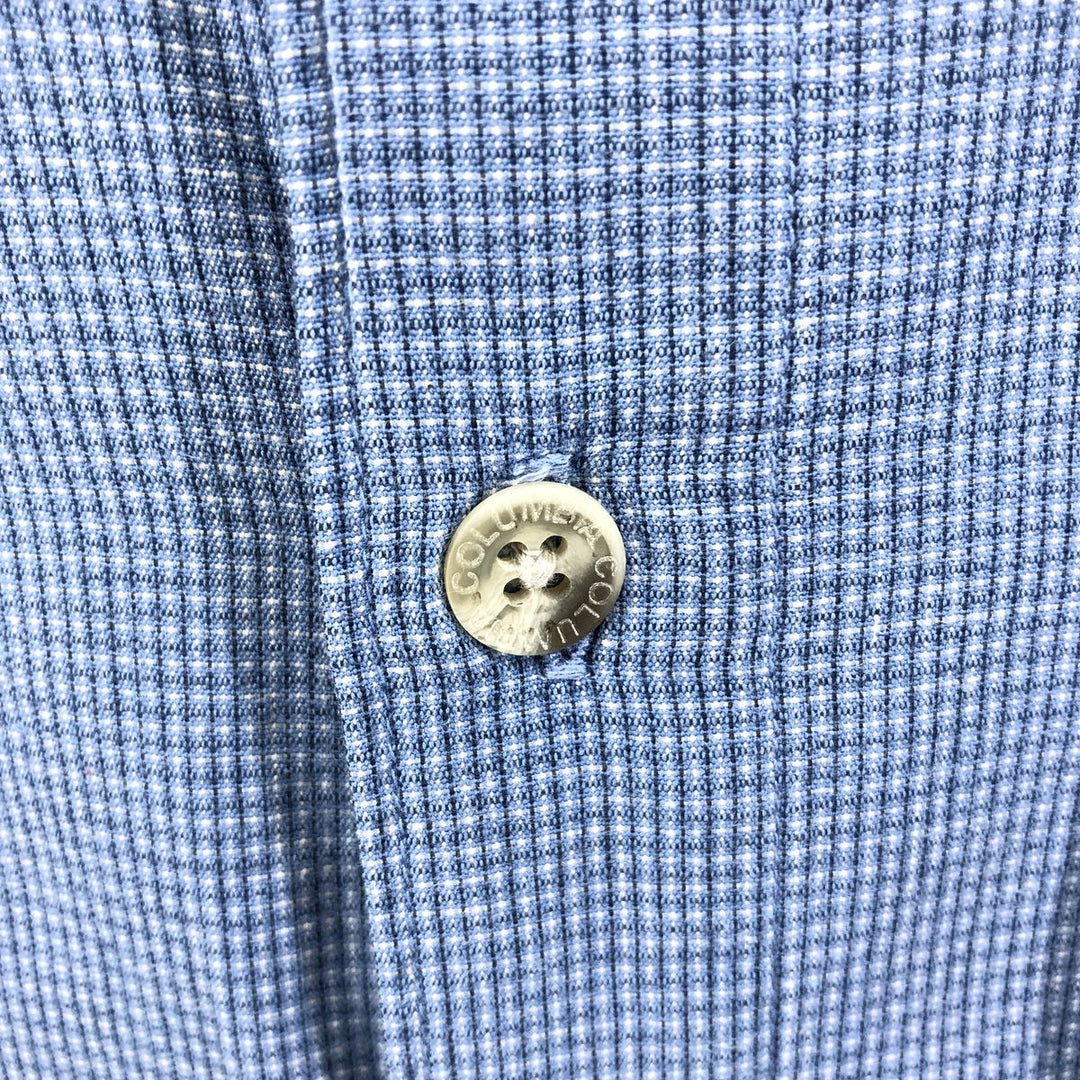 Columbia Sportswear Company Short Sleeve Button Down Check Shirt Men's Size L cotton blue type Vintage Second Hand