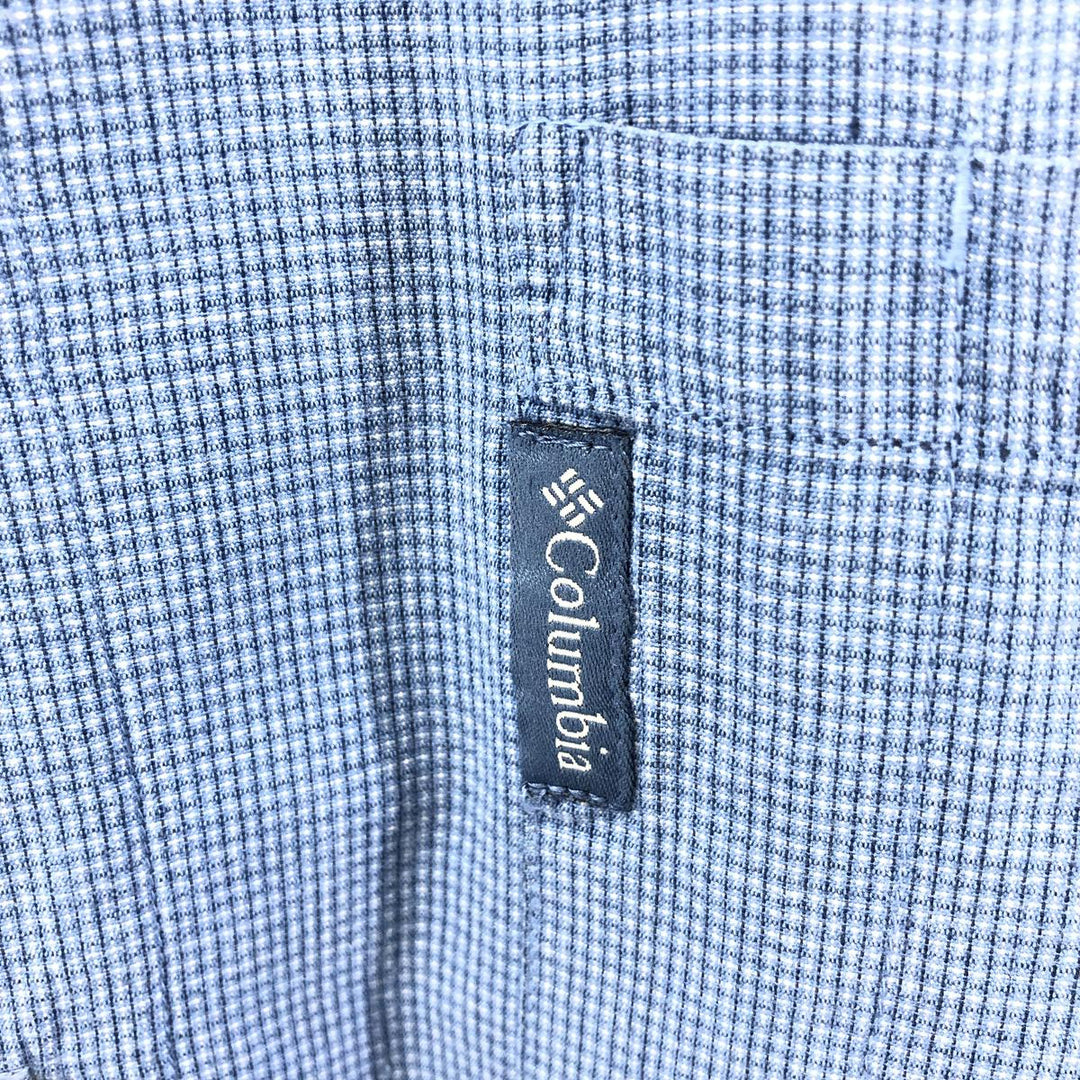 Columbia Sportswear Company Short Sleeve Button Down Check Shirt Men's Size L cotton blue type Vintage Second Hand