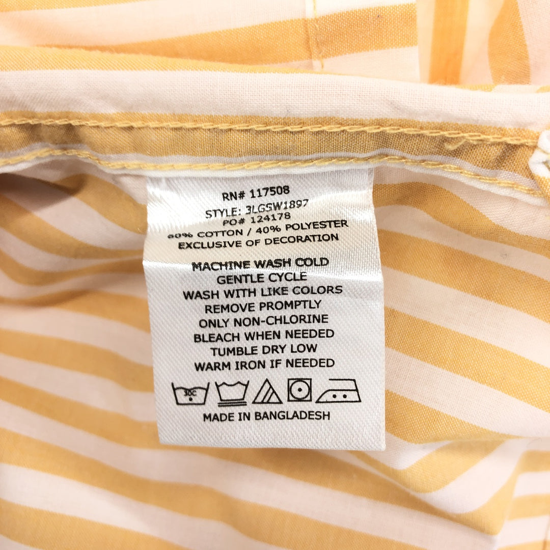 Levi's Stripe Pattern Short Sleeve Open Collar Cotton Shirt Box Shirt Men's L Size cotton orange type Vintage Second Hand