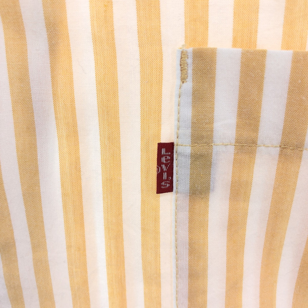 Levi's Stripe Pattern Short Sleeve Open Collar Cotton Shirt Box Shirt Men's L Size cotton orange type Vintage Second Hand